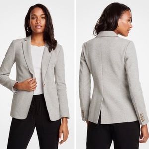 Ann Taylor Grey Spandex One Button Blazer Jacket